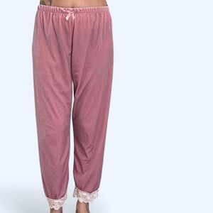 Cottage / Coquette Pink Velvet Pants